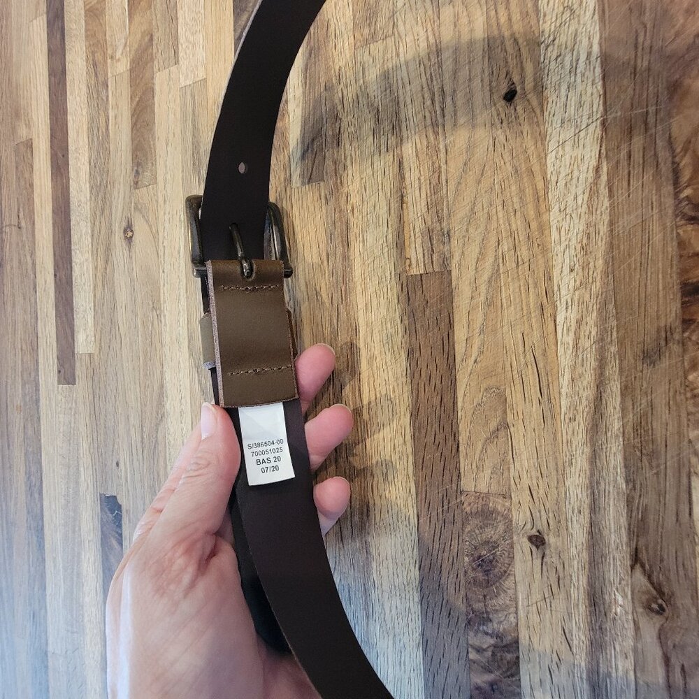 Banana Republic Rustic Split Cowhide Brown Leather Belt - Picture 12 of 12